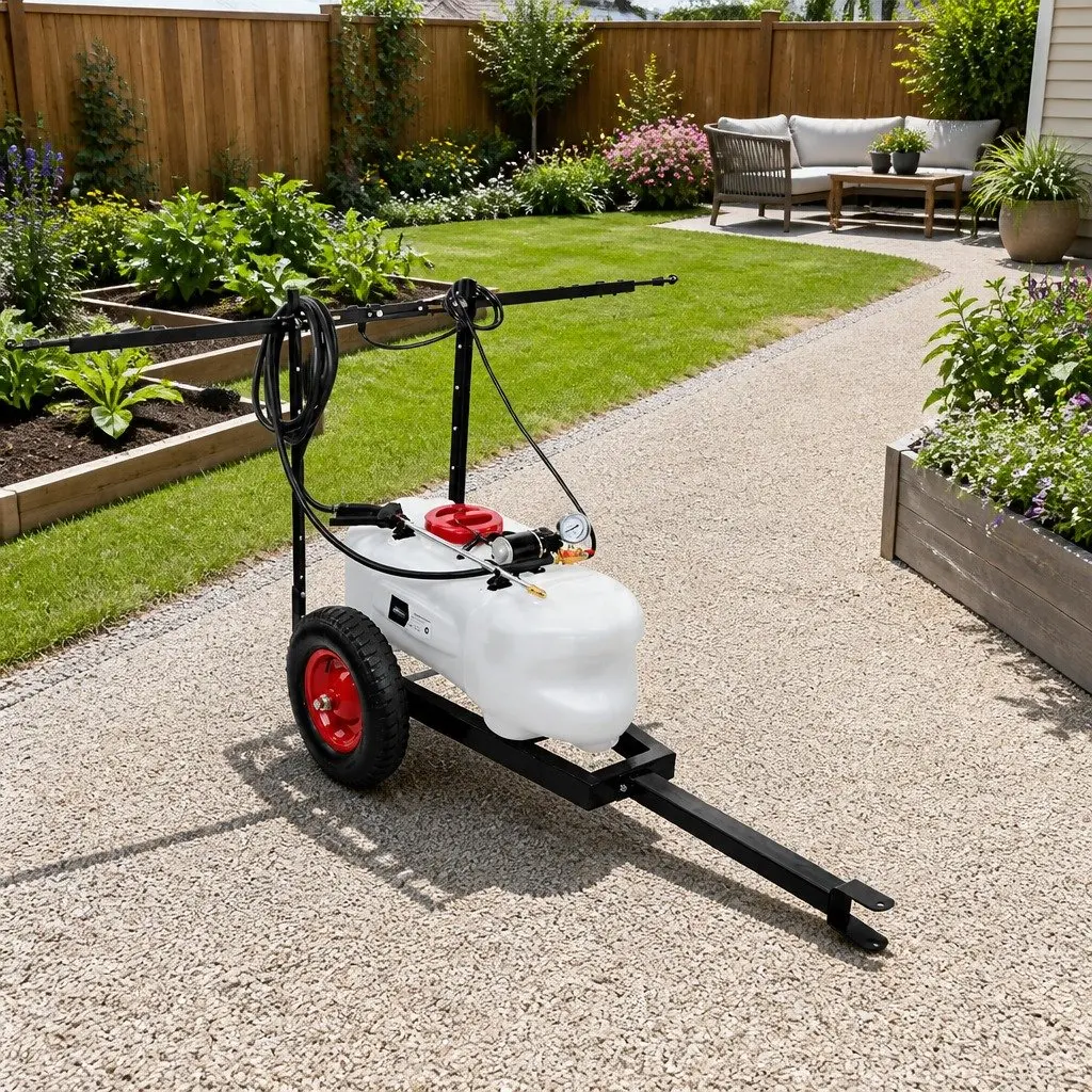 100L ATV Weed Sprayer Trailer 1.5M Boom Spray Gun Garden Herbicide Equipment