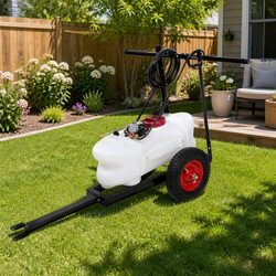 Weed Sprayer 60L Tank Trailer Rear Boom Spray Gun 12V Pump Garden Herbicide