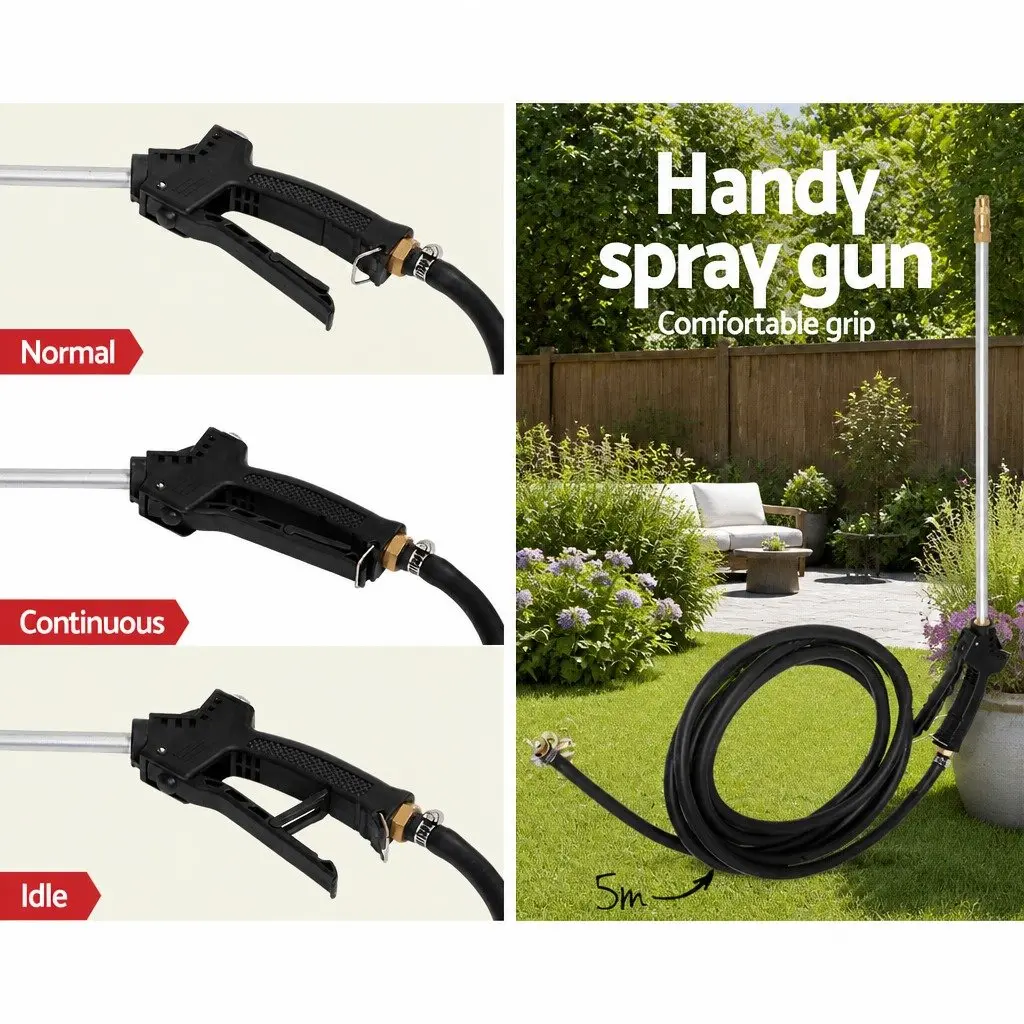 Weed Sprayer Garden Trailer 60L Tank Rear Boom Spray Gun 12V Pump