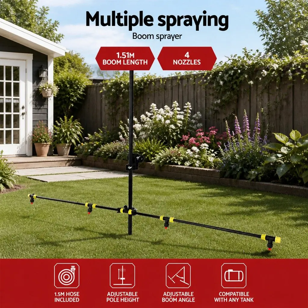 Adjustable Spray Boom 1.5M Hose 151cm Width 4 Nozzles Garden Herbicide Sprayer