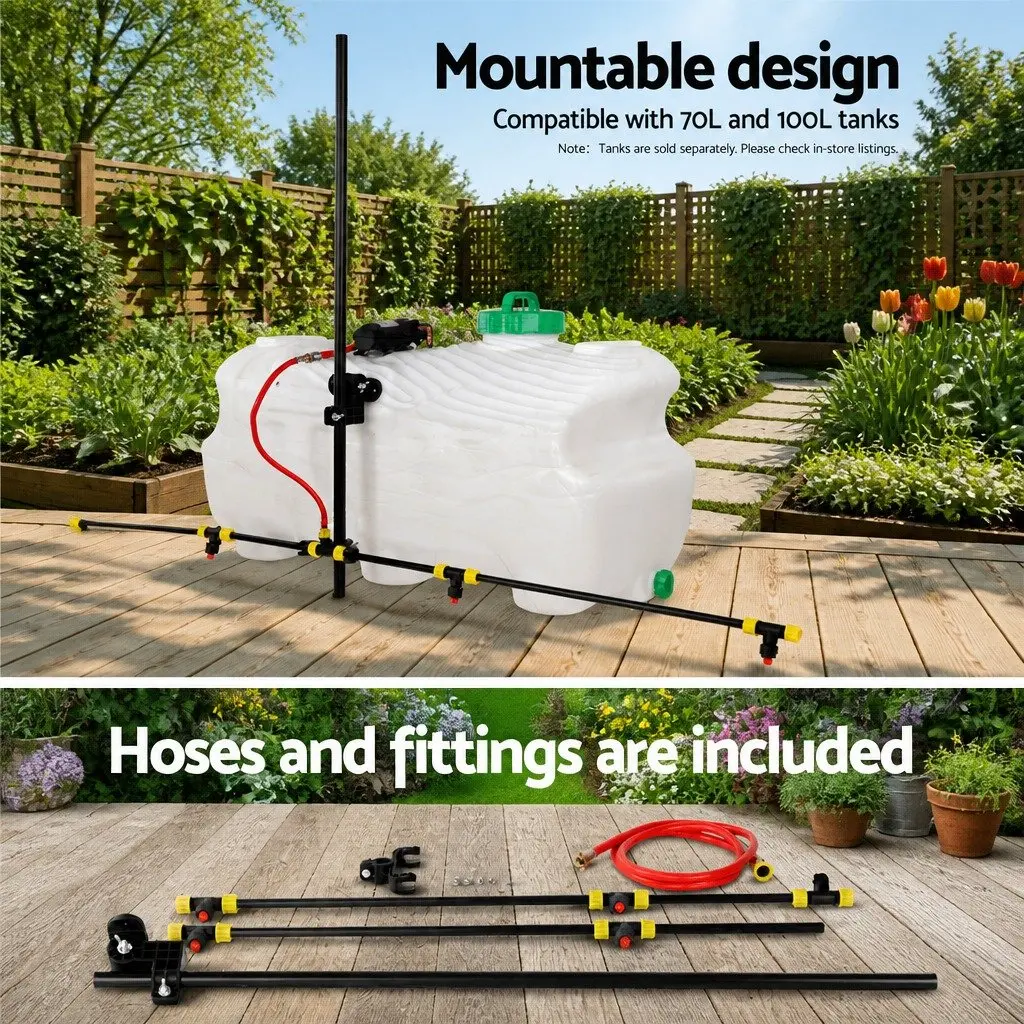 Adjustable Spray Boom 1.5M Hose 151cm Width 4 Nozzles Garden Herbicide Sprayer