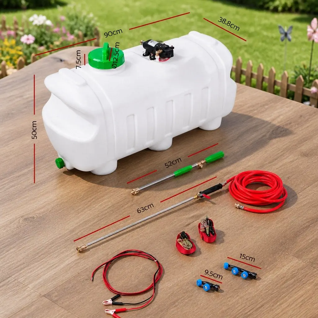 100L ATV Weed Sprayer 12V Electric Garden Spray Tank with Hose Nozzles