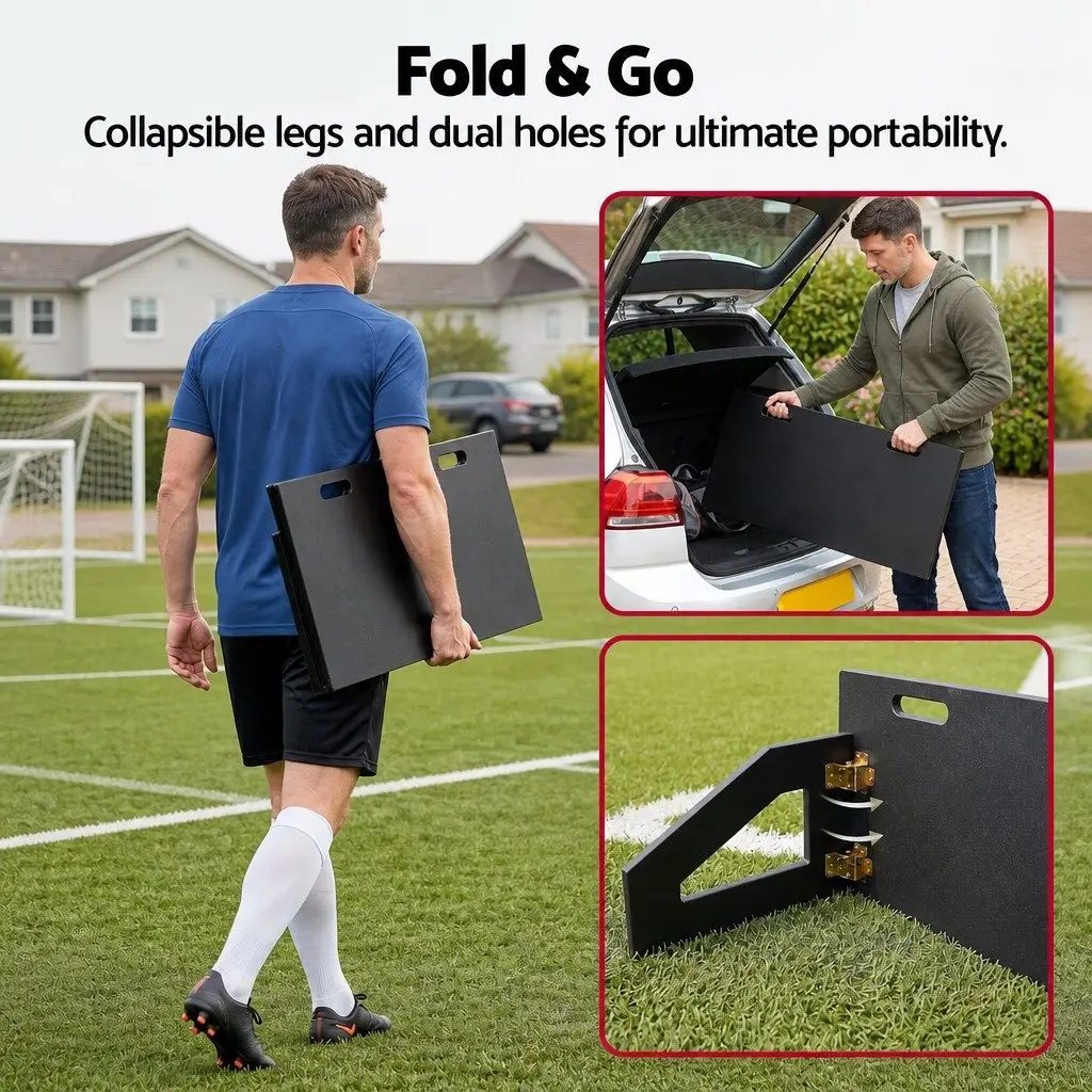 Soccer Rebounder Board 100x40cm Football Rebound Training Wall Adjustable Angles