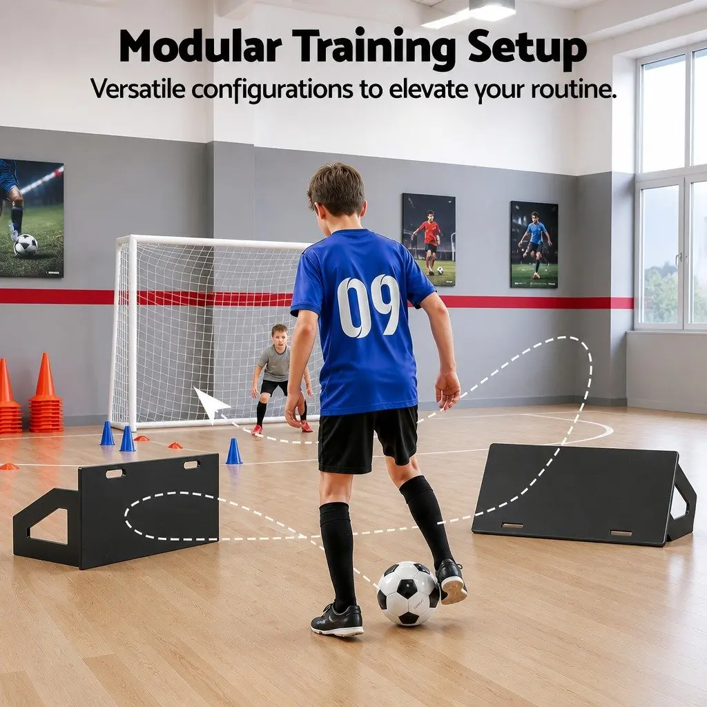 Soccer Rebounder Board 100x40cm Football Rebound Training Wall Adjustable Angles