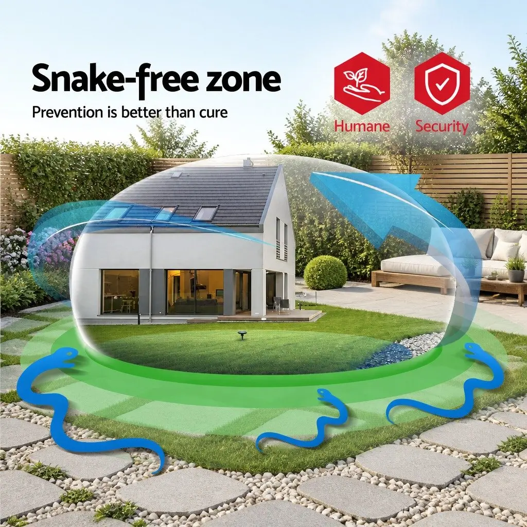 Solar LED Snake Repeller Ultrasonic Pest Deterrent for Garden Yard Farm 4 Piece
