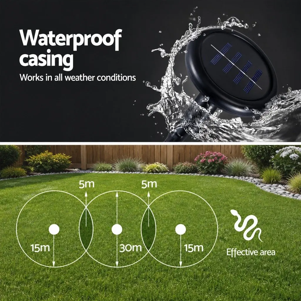 Snake Repeller Garden Yard Farm Orchard 6 Piece Solar Powered Ultrasonic