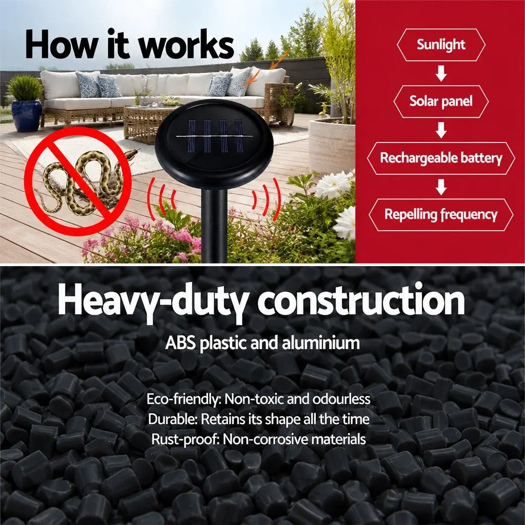 8 Ultrasonic Solar Snake Repellers