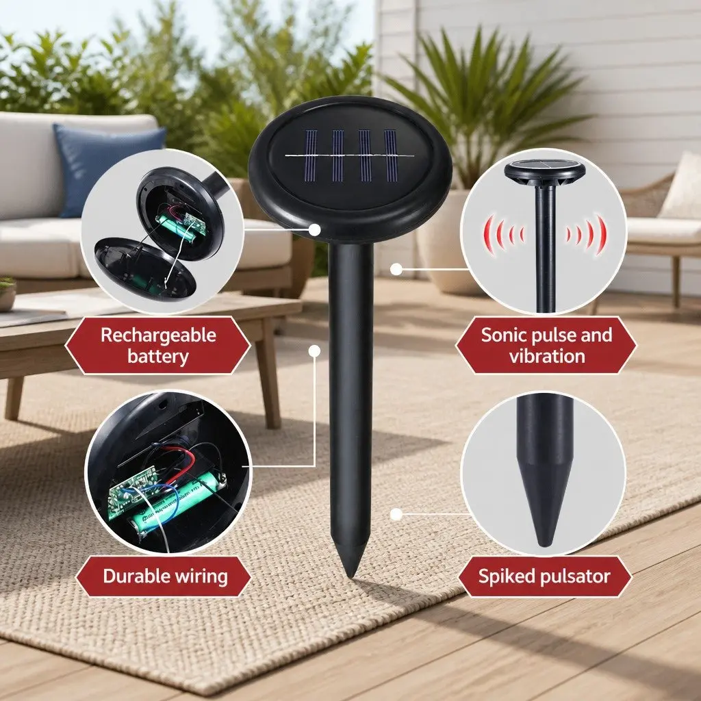 8 Ultrasonic Solar Snake Repellers
