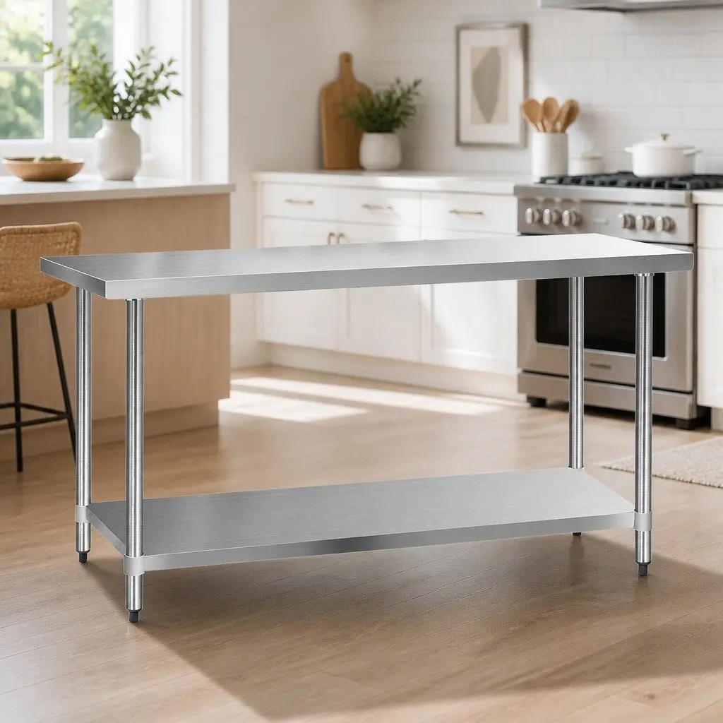 304 Stainless Steel Kitchen Work Table, 1829x610mm