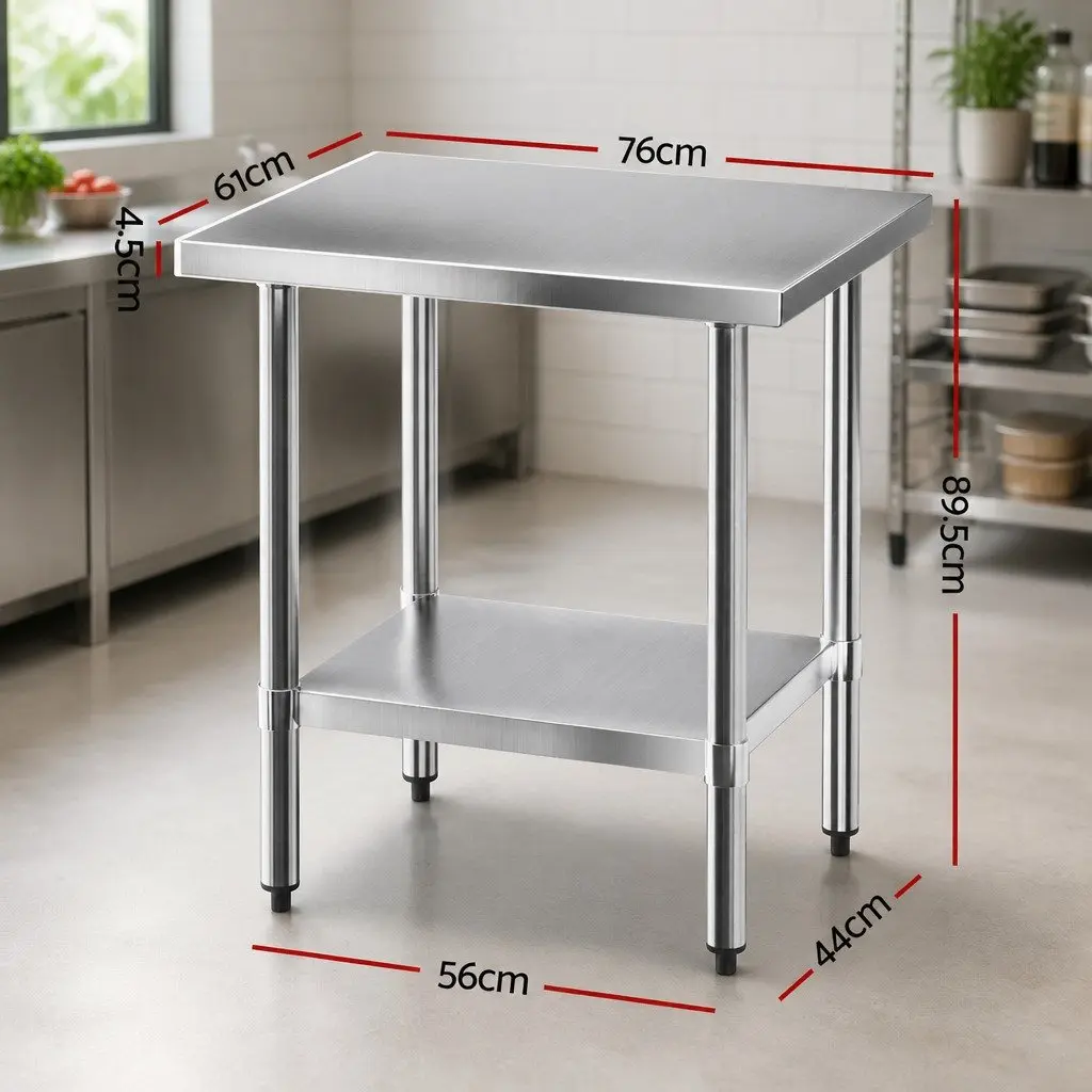 Stainless Steel Kitchen Work Table for Prep Station 610x760mm