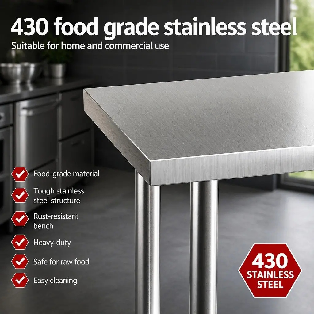 Stainless Steel Kitchen Work Table for Prep Station 610x760mm
