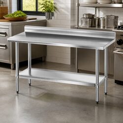 Specifications of Stainless Steel Kitchen Bench with Splashback