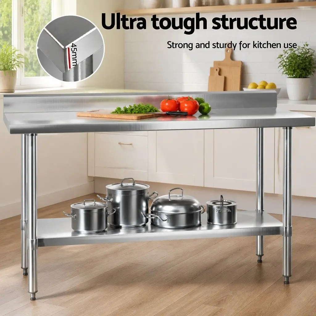 Stainless Steel Kitchen Bench Prep Work Table 1500x600mm