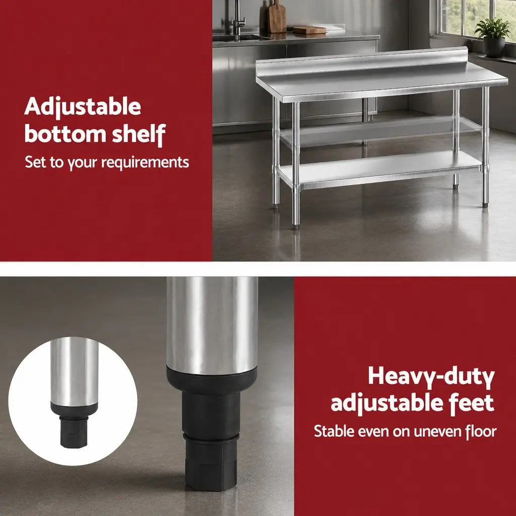 Stainless Steel Kitchen Bench Prep Work Table 1500x600mm