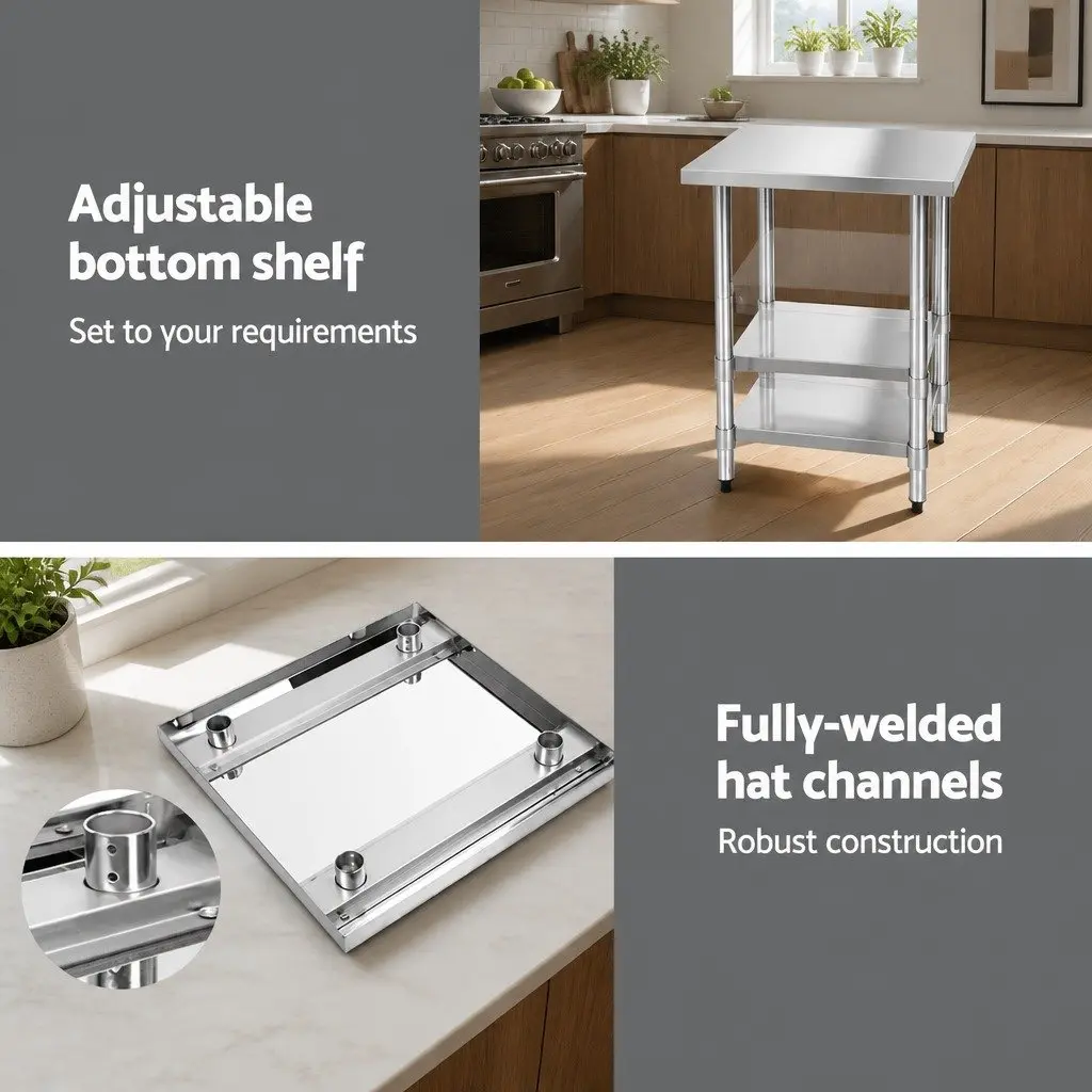 Stainless Steel Food Prep Bench 760x760mm