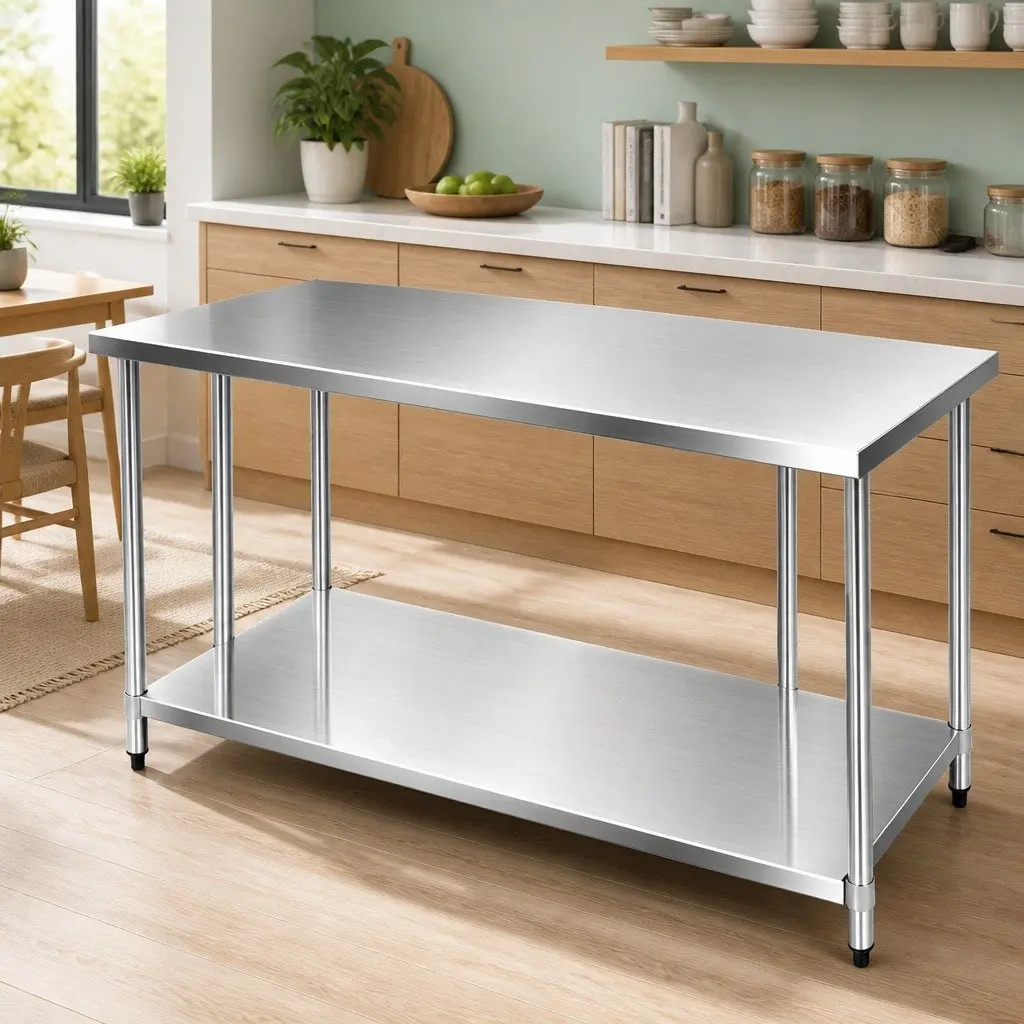 Stainless Steel Kitchen Work Bench Prep Table 1829x760mm Commercial Grade
