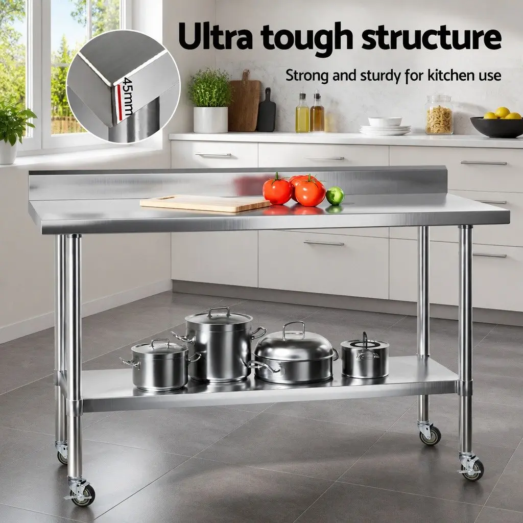 Stainless Steel Kitchen Work Bench for Food Preparation 1500x600mm