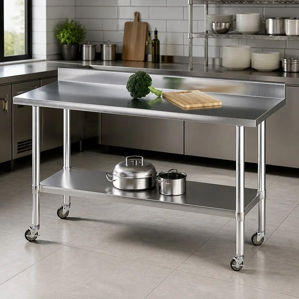 Stainless Steel Kitchen Work Bench for Food Preparation 1500x600mm