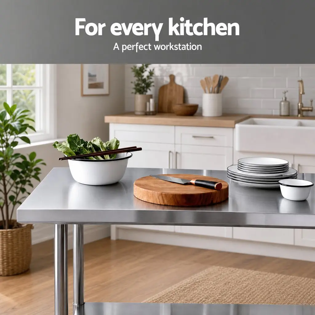 Stainless Steel Prep Table 1524x762mm with Castors