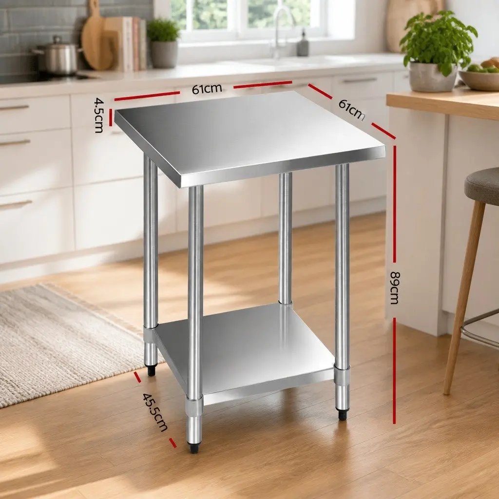 Stainless Steel Kitchen Work Bench for Food Preparation 610x610mm