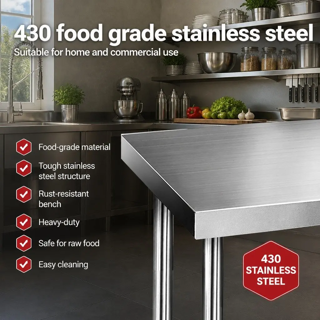 Stainless Steel Work Bench Kitchen Prep Table 1524x610mm