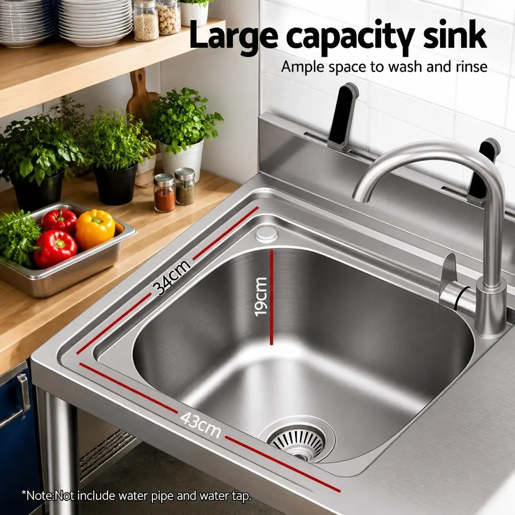 120cm Stainless Steel Kitchen Bench with Sink