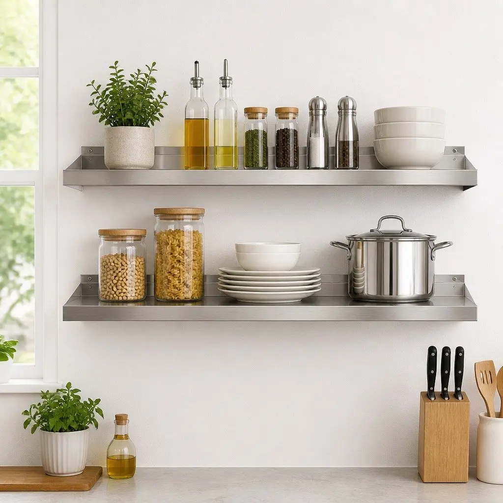 Stainless Steel Wall Mounted Kitchen Shelf Storage Rack 1200mm