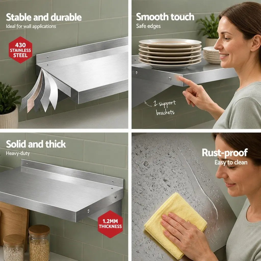 900mm Stainless Steel Wall Shelf