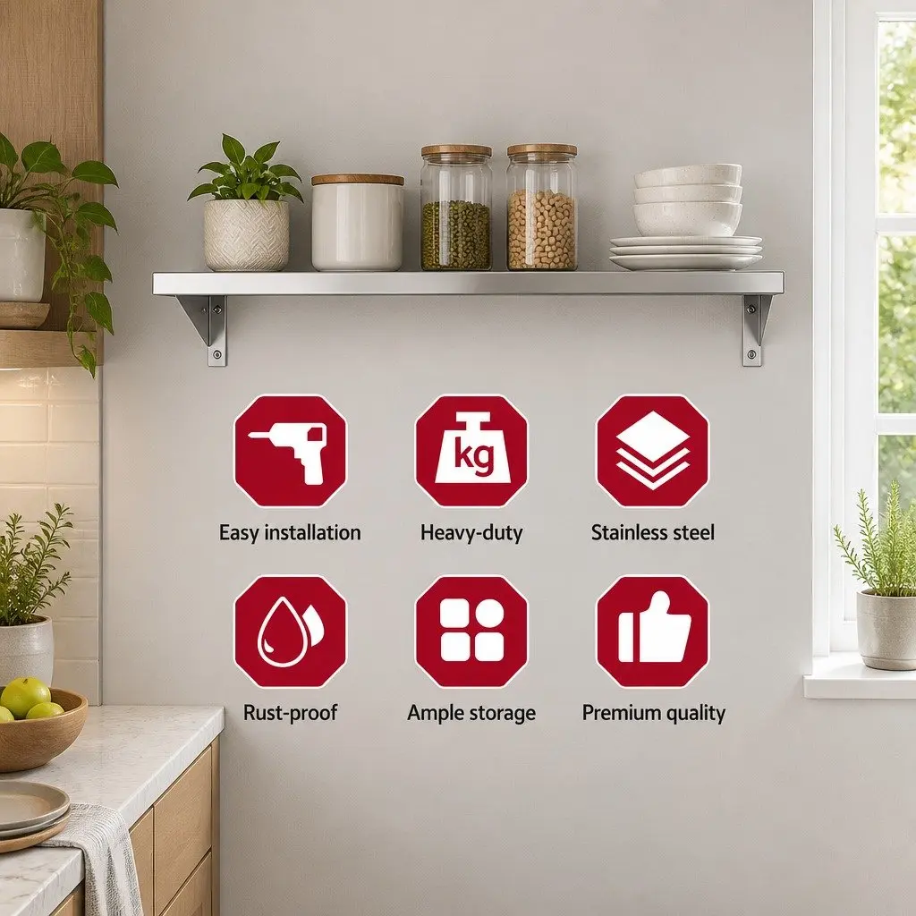 900mm Stainless Steel Wall Shelf