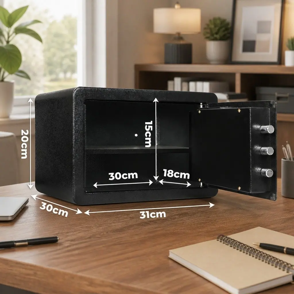 Digital Security Safe Box Home Office 8.1L Password Key Lock