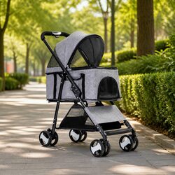 Specifications of the Large Pet Stroller with Grey Wheels