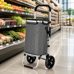 Shopping Trolley Cart Foldable Lightweight Portable Grocery Basket 45KG Capacity