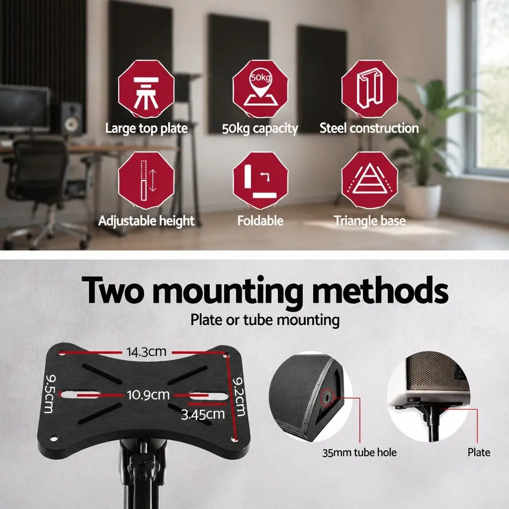 Professional Adjustable Speaker Stands 65-120cm