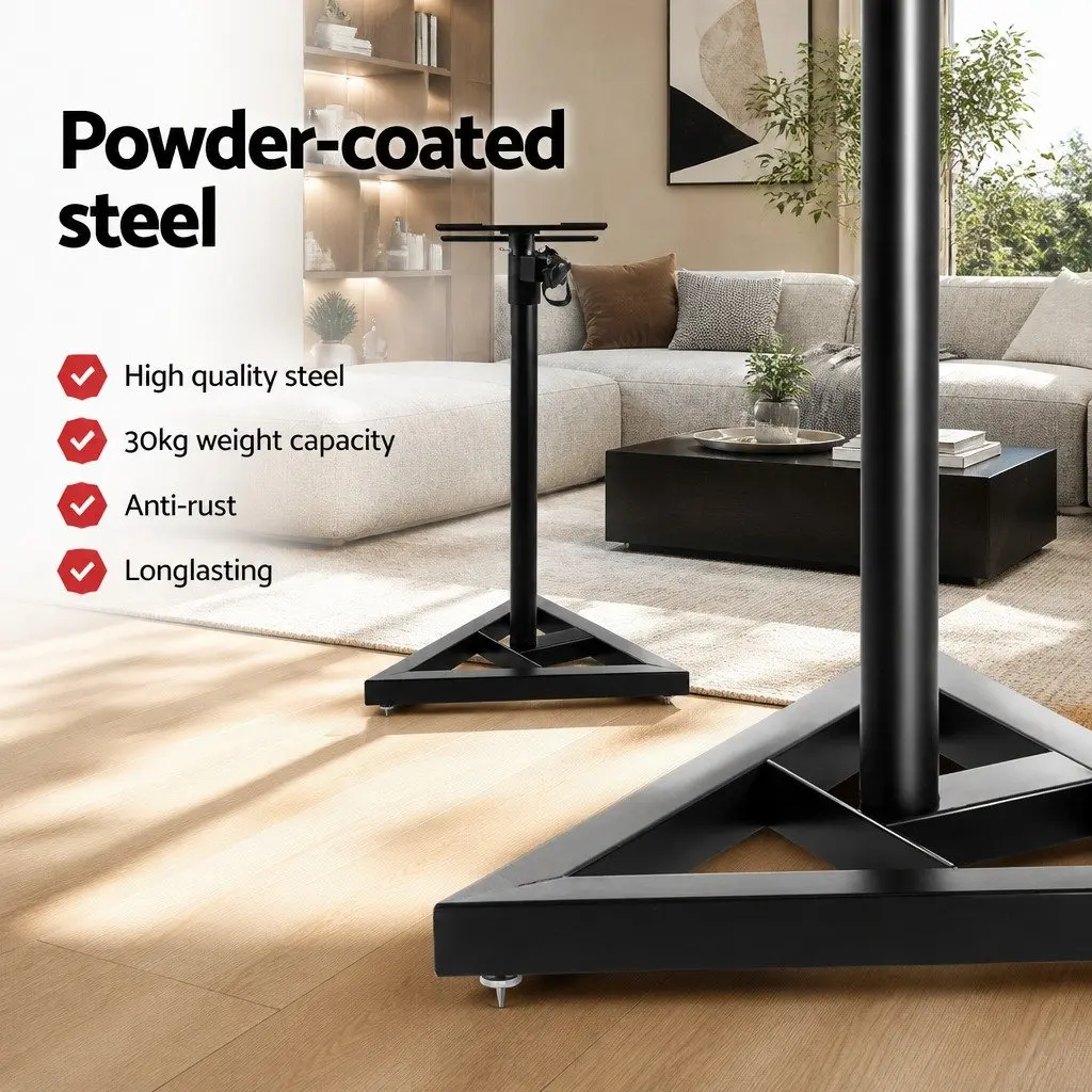 Speaker Stand 67-120cm Adjustable Height Surround Sound Studio Home Audio 2pcs