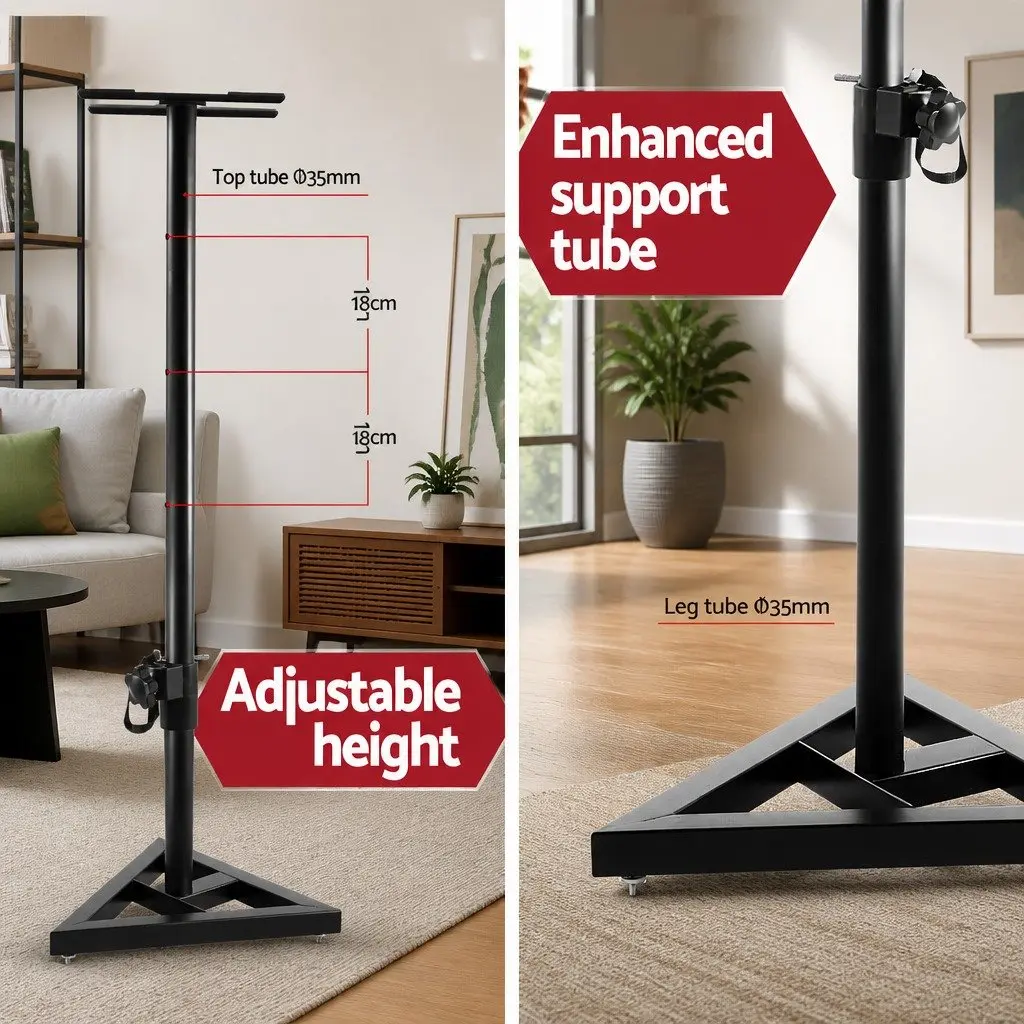 Speaker Stand 67-120cm Adjustable Height Surround Sound Studio Home Audio 2pcs