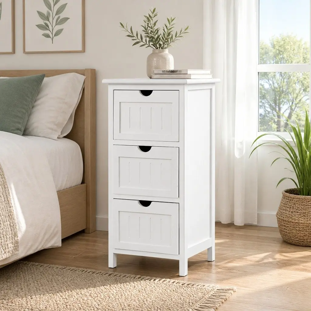 3-Drawer Bedside Table Cabinet