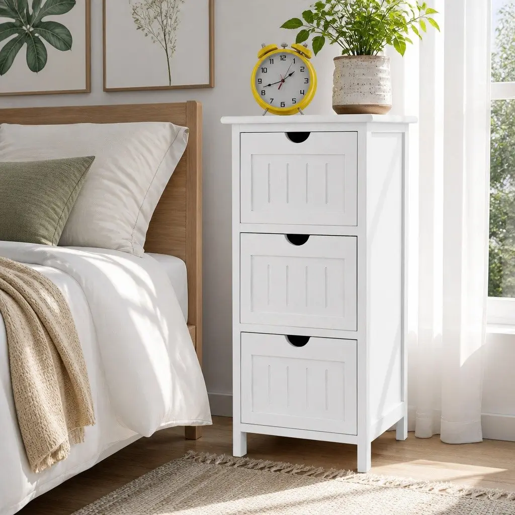 3-Drawer Bedside Table Cabinet