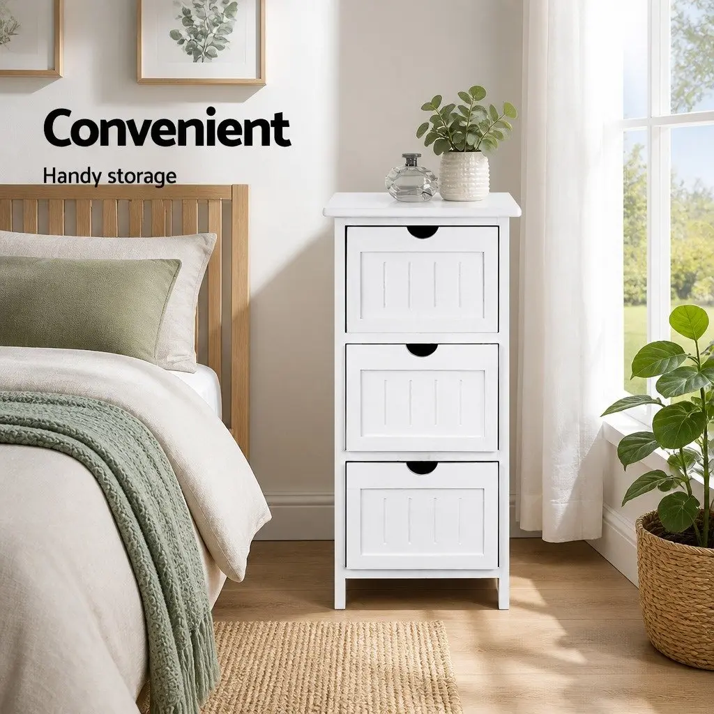 3-Drawer Bedside Table Cabinet