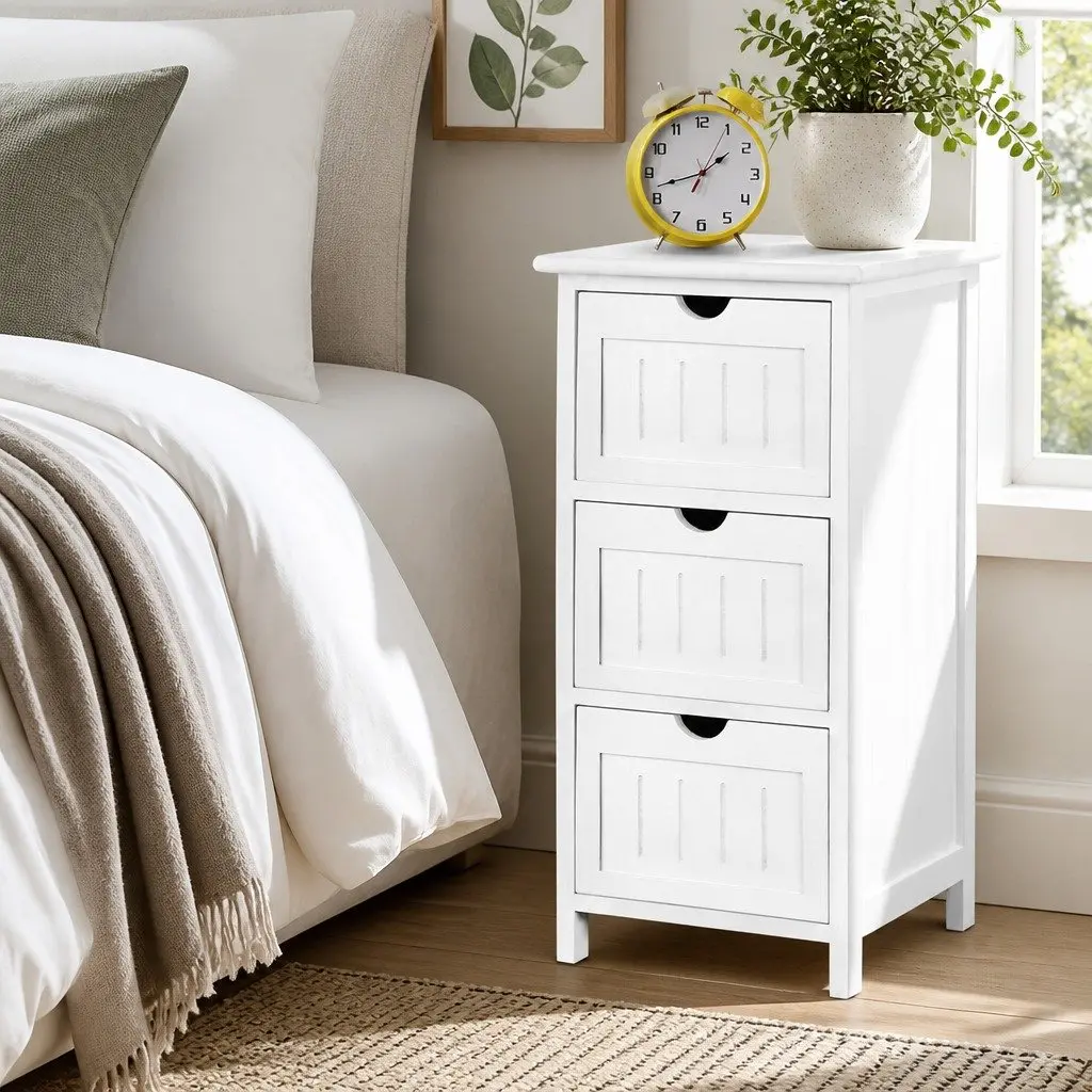 3-Drawer Bedside Table Cabinet