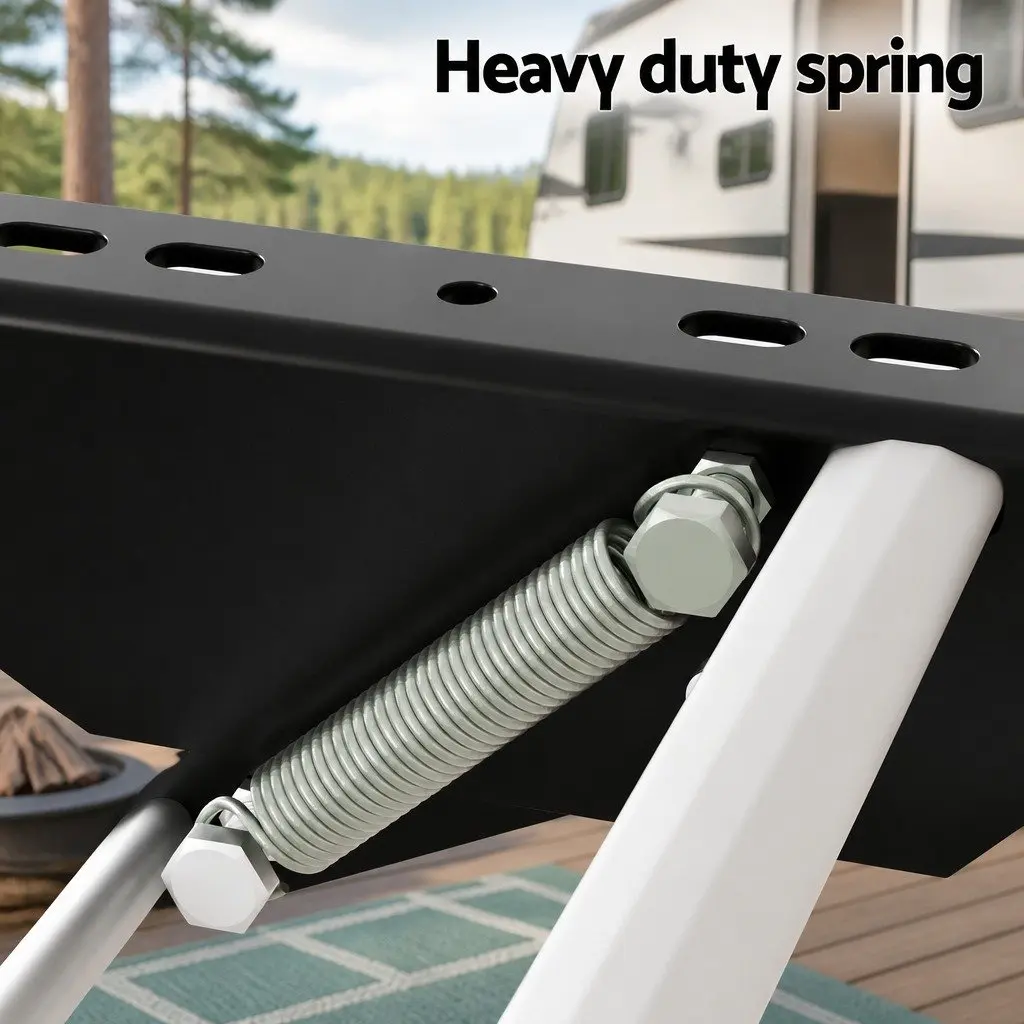Manual Caravan Step Folding RV Entry Stair 200kg Capacity Non-Slip Aluminium