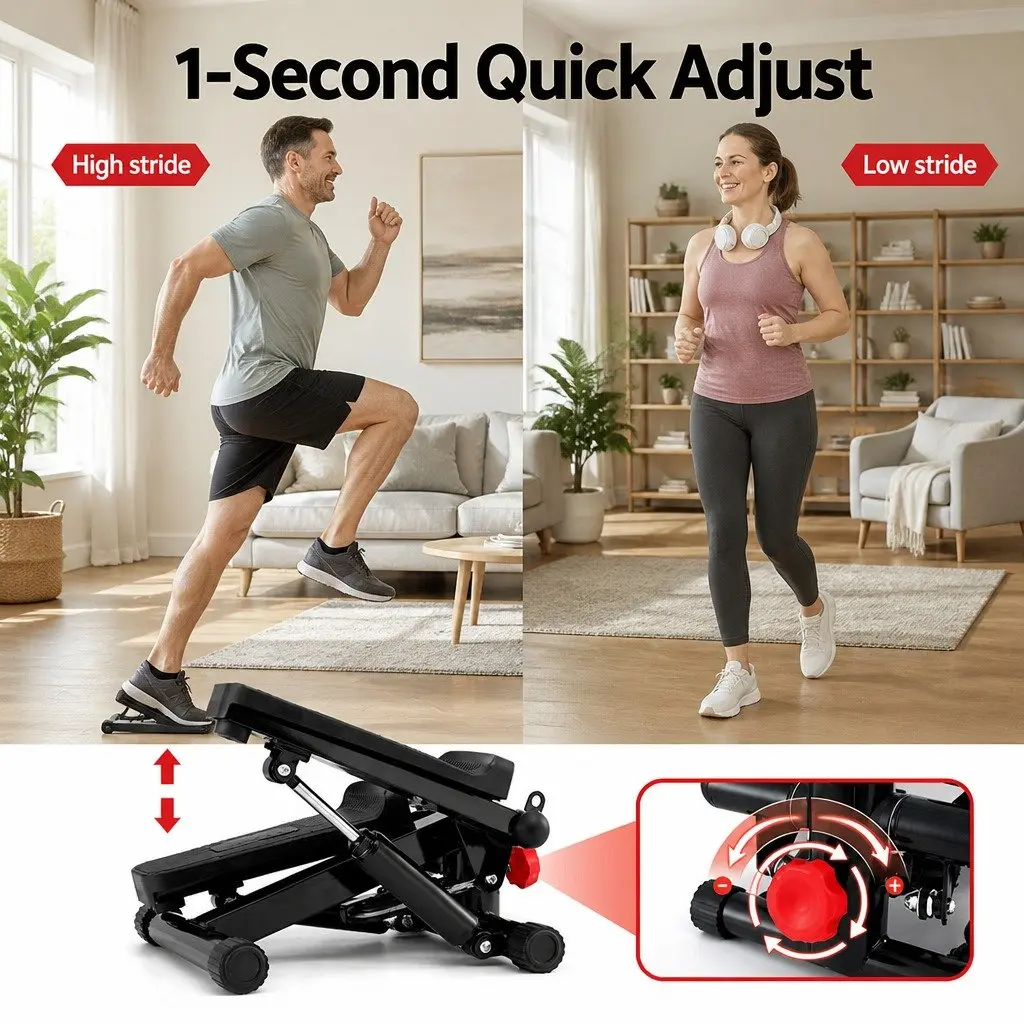Mini Stepper with Resistance Rope for Home Aerobic Exercise Compact Cardio