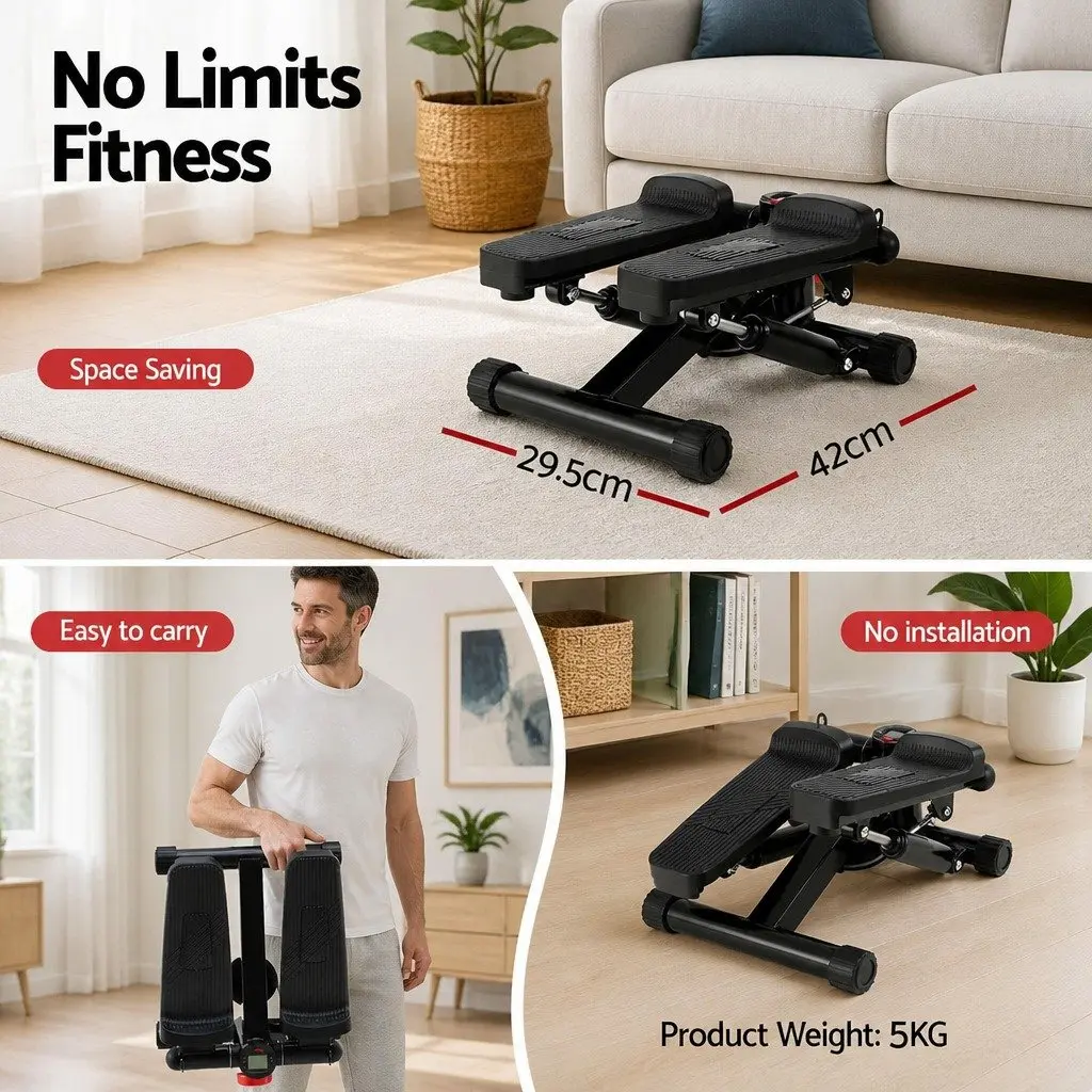 Mini Stepper with Resistance Rope for Home Aerobic Exercise Compact Cardio