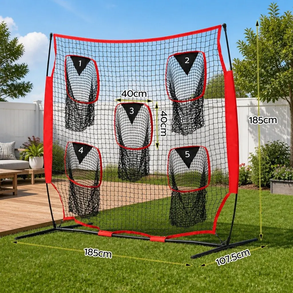Football Training Net Portable Soccer Goal 1.8m for Backyard Practice with Five Target Rebounder Pockets