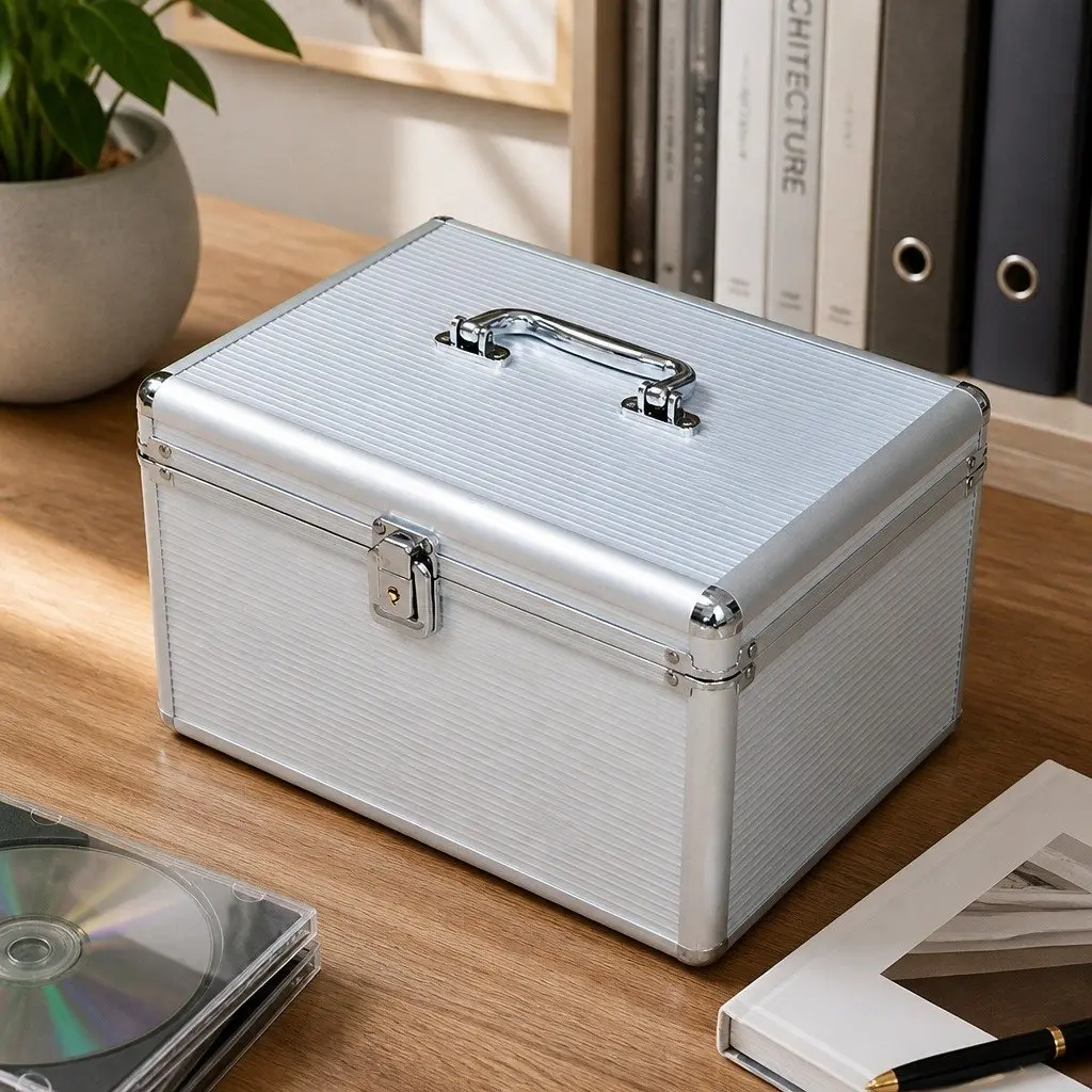 Aluminium CD DVD Organizer Box for 240 Discs