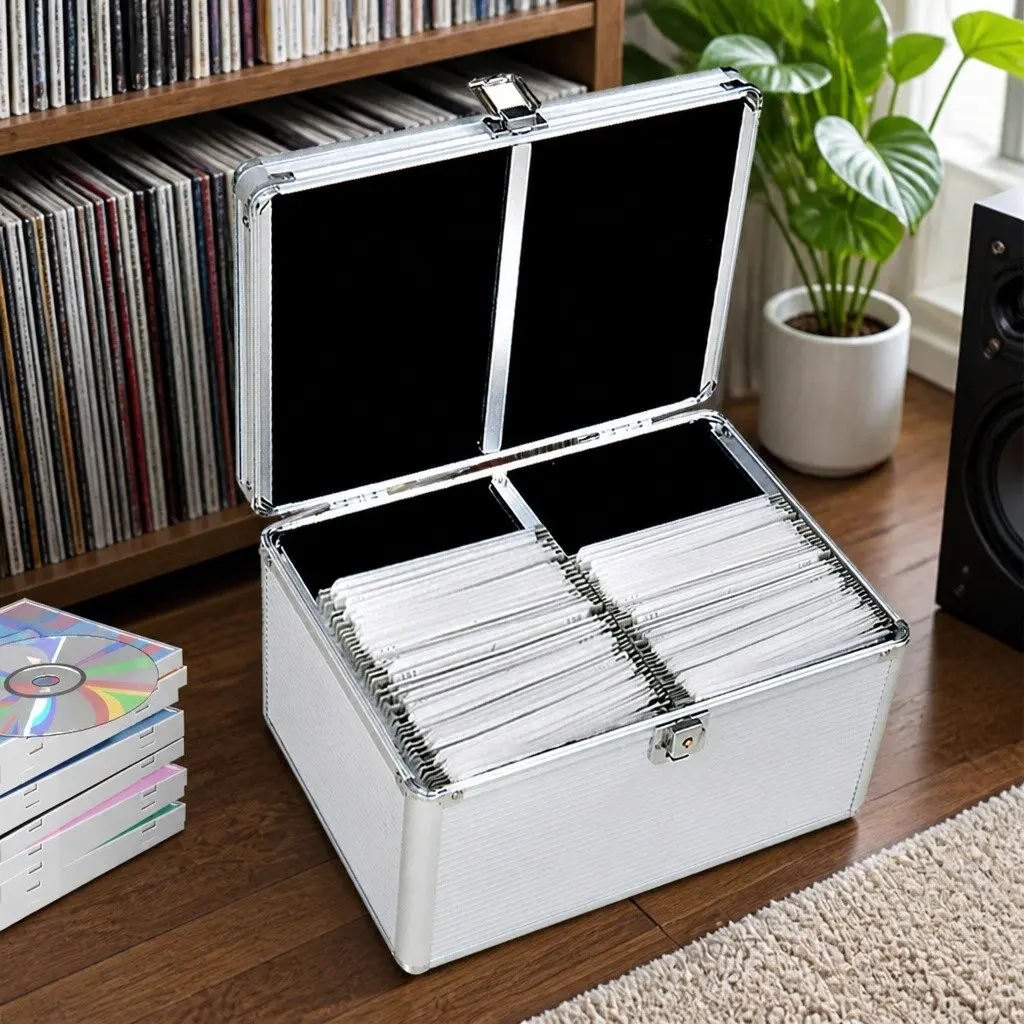 Aluminium CD DVD Organizer Box for 240 Discs