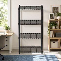 4-Tier Steel Storage Shelving Unit Adjustable Kitchen Garage Rack Organiser