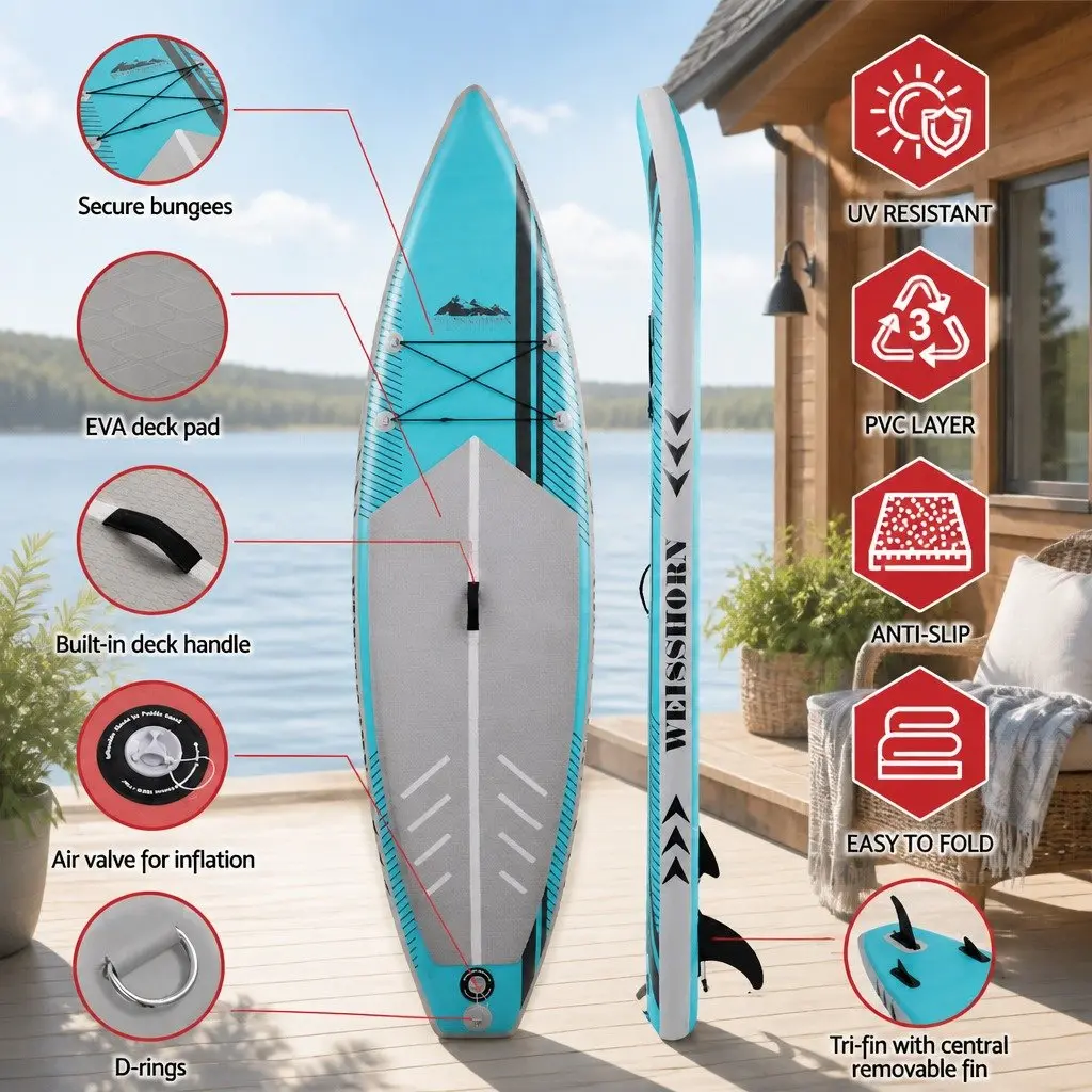 Inflatable Stand Up Paddle Board 10.5ft Green