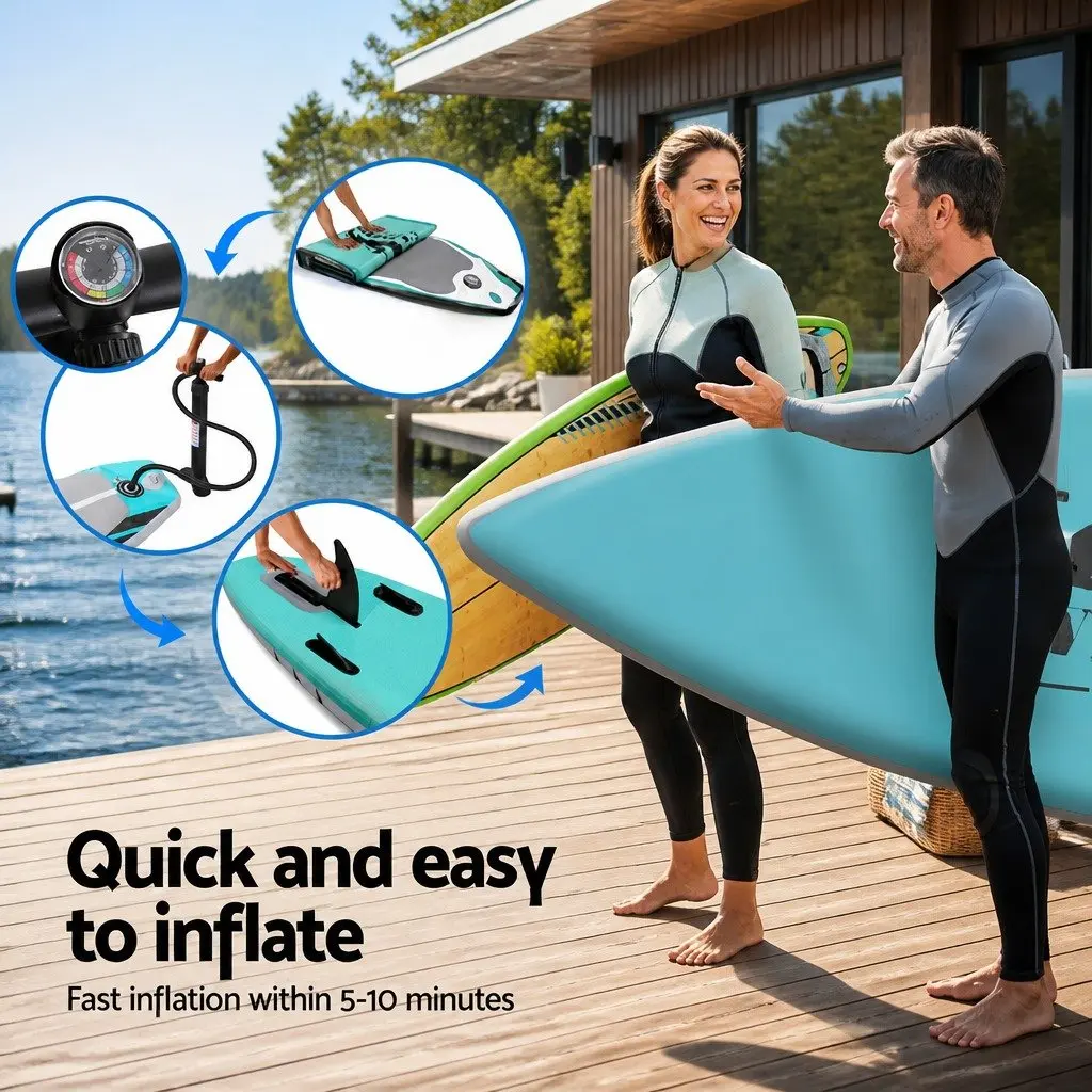 Inflatable Stand Up Paddle Board 10.5ft Green