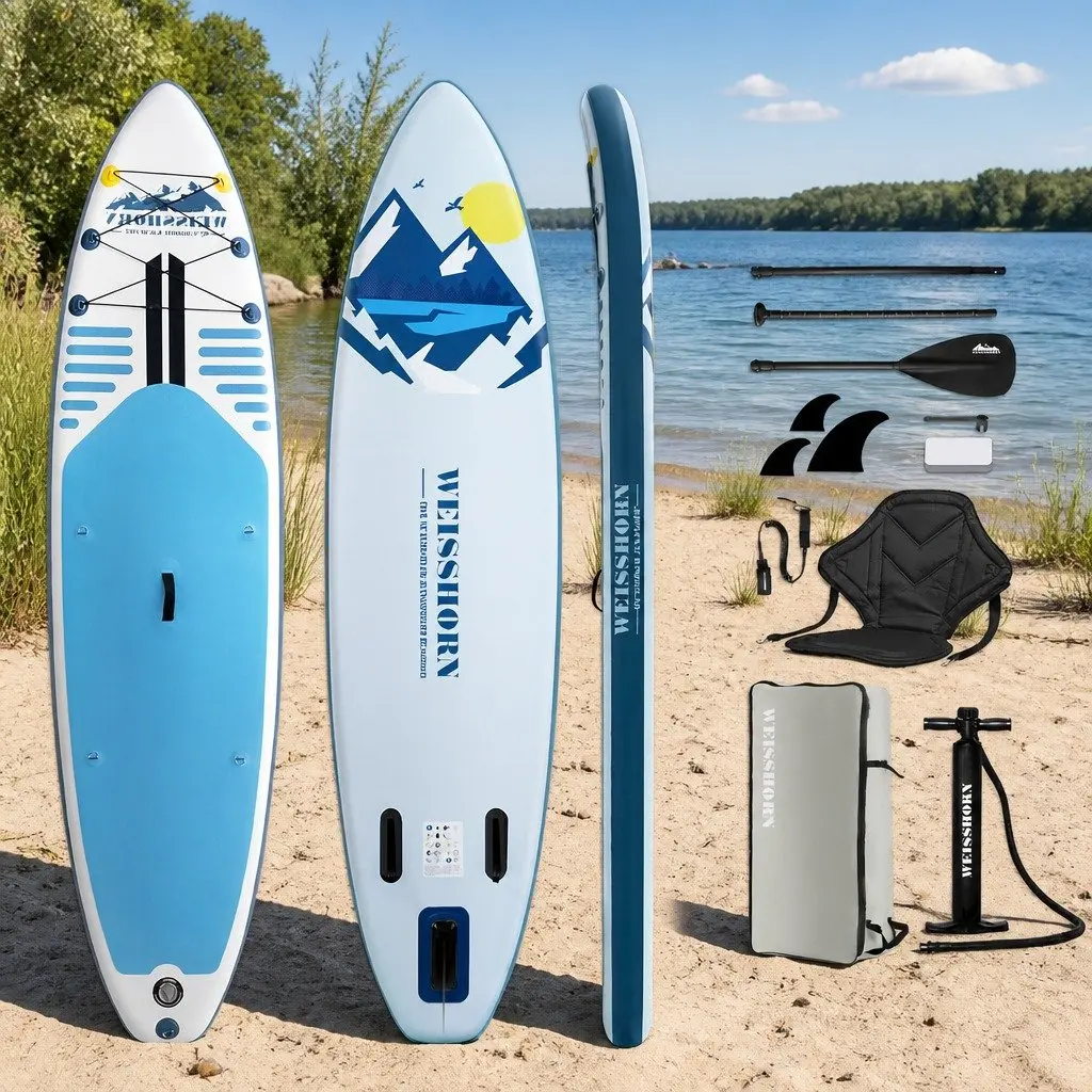 Inflatable Stand Up Paddle Board for Lakes Rivers and Open Water 10.6ft Blue