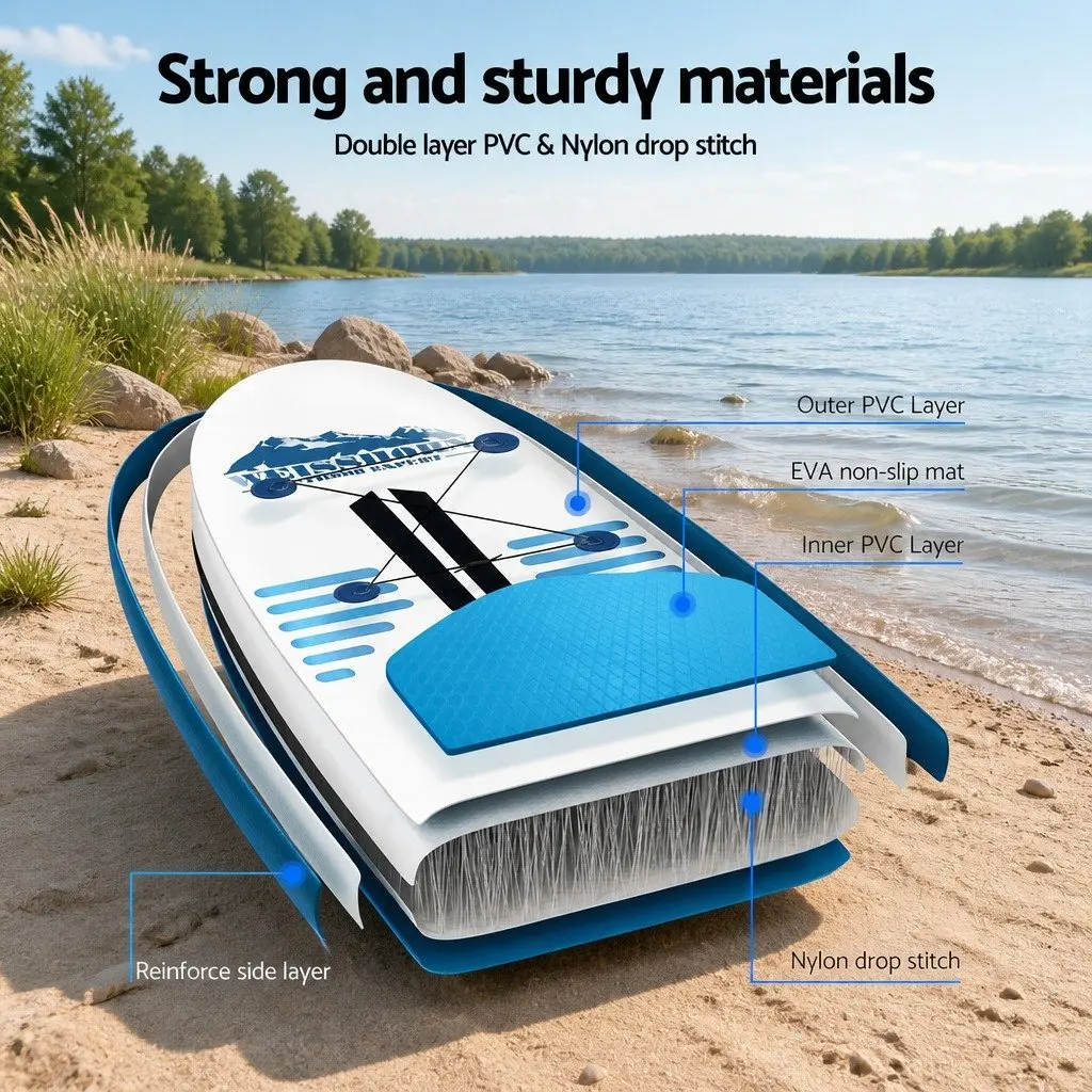 Inflatable Stand Up Paddle Board for Lakes Rivers and Open Water 10.6ft Blue